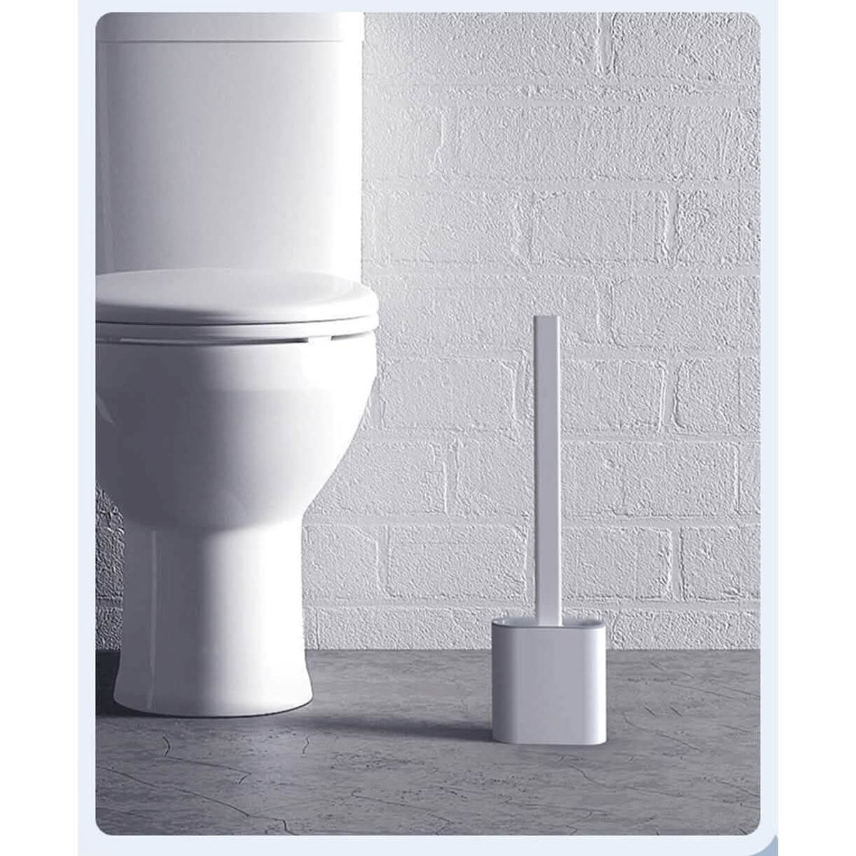 Wall Mounted Silicone Bathroom Brush and Holder Set-Wall Mounted Silicone Bathroom Brush and Holder Set
