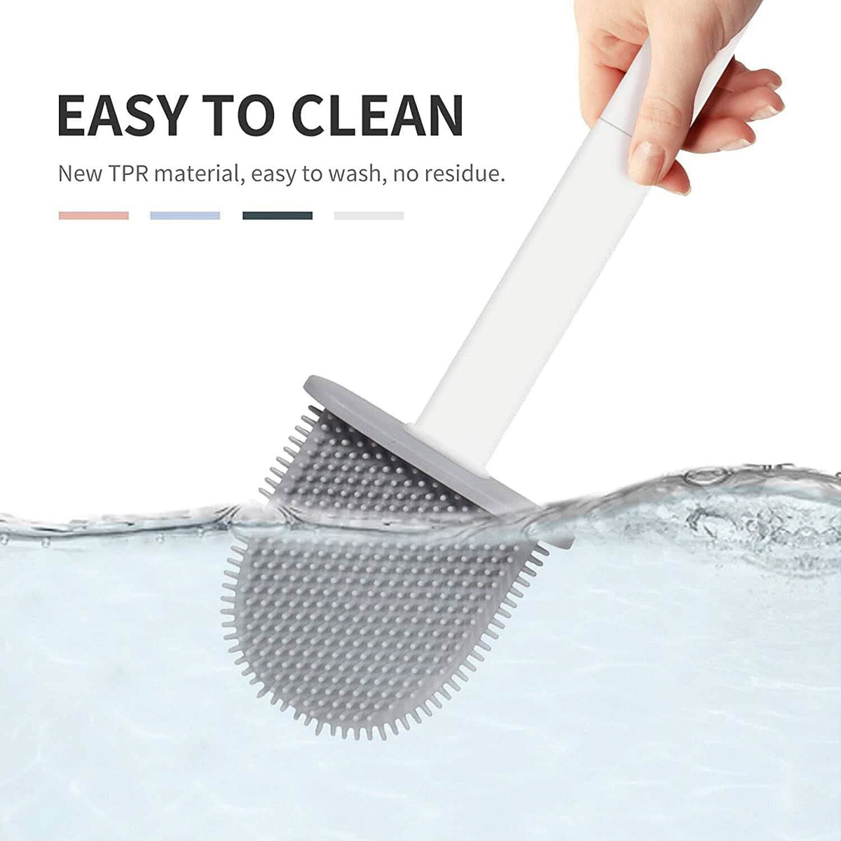 Wall Mounted Silicone Bathroom Brush and Holder Set-Wall Mounted Silicone Bathroom Brush and Holder Set
