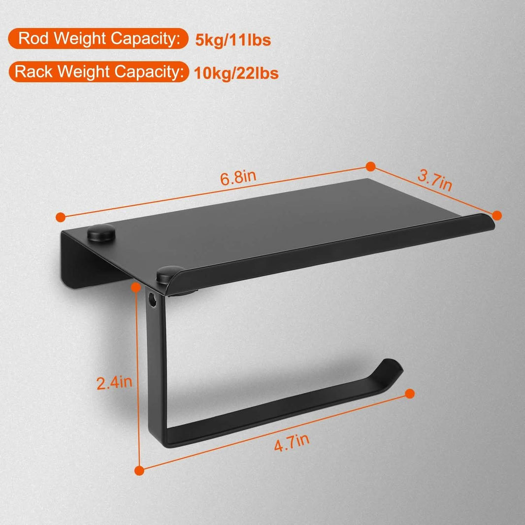 Wall Mounted Toilet Paper Holder with Phone Storage Rack-Wall Mounted Toilet Paper Holder with Phone Storage Rack