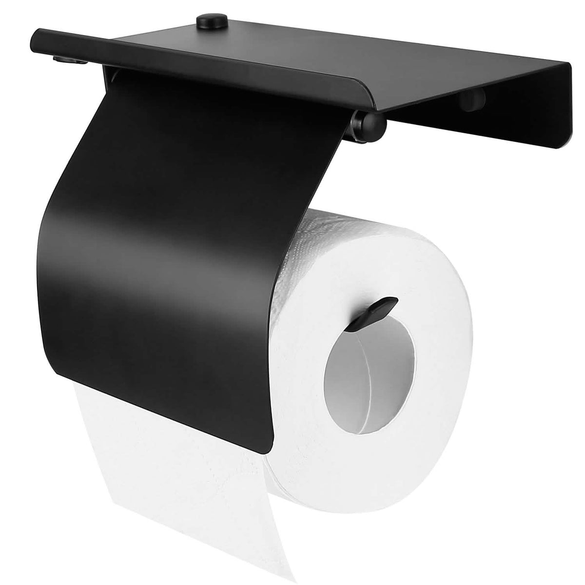 Wall Mounted Toilet Paper Holder with Phone Storage Rack-Wall Mounted Toilet Paper Holder with Phone Storage Rack