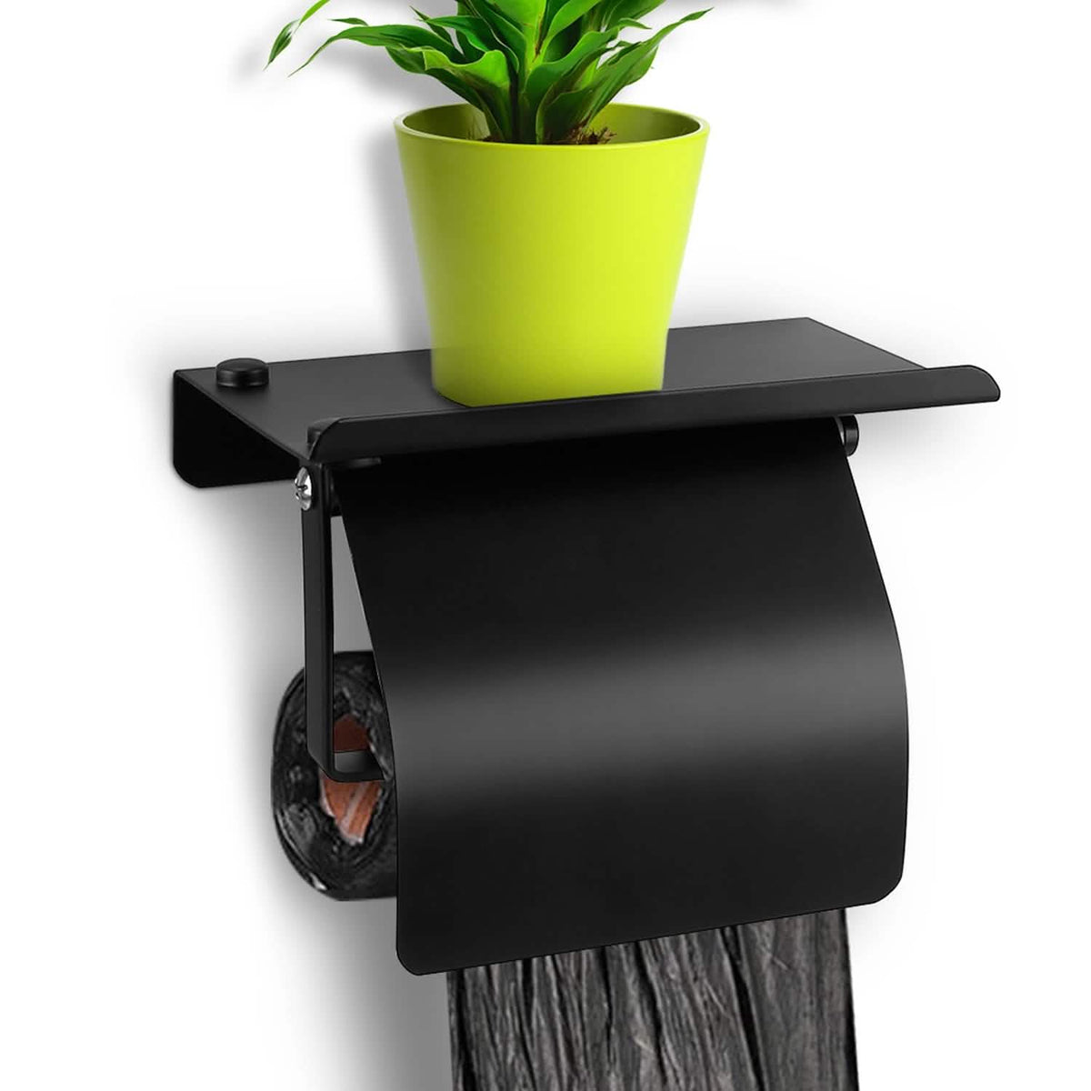 Wall Mounted Toilet Paper Holder with Phone Storage Rack-Wall Mounted Toilet Paper Holder with Phone Storage Rack