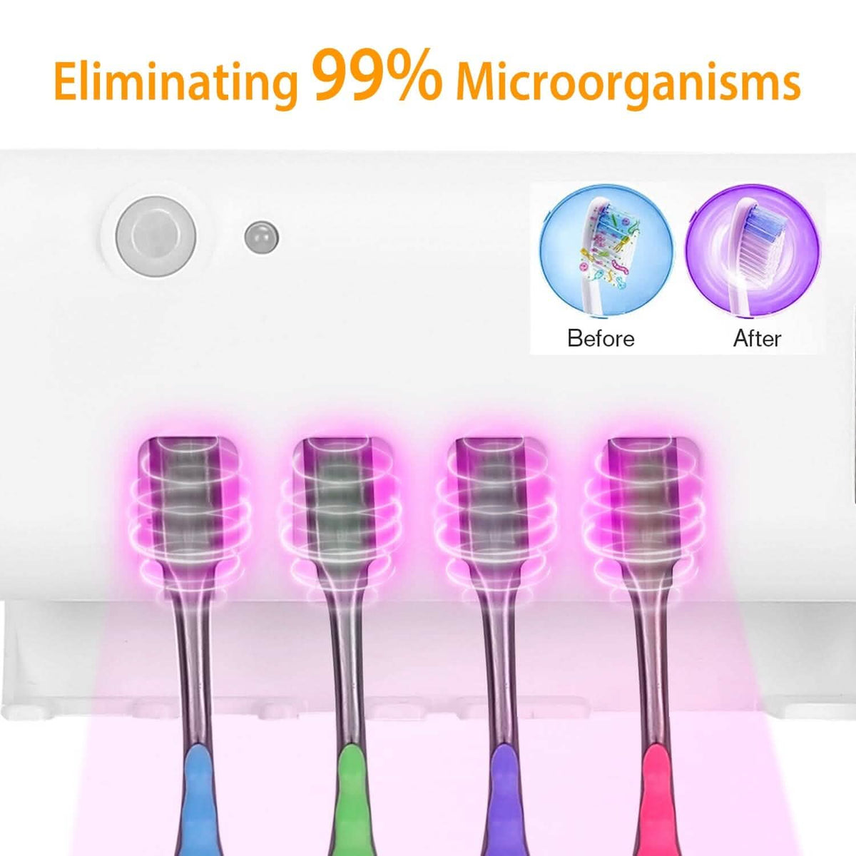 Wall Mounted Toothbrush Sanitizer Holder IR Induction UV Sanitization Rack-Wall Mounted Toothbrush Sanitizer Holder IR Induction UV Sanitization Rack