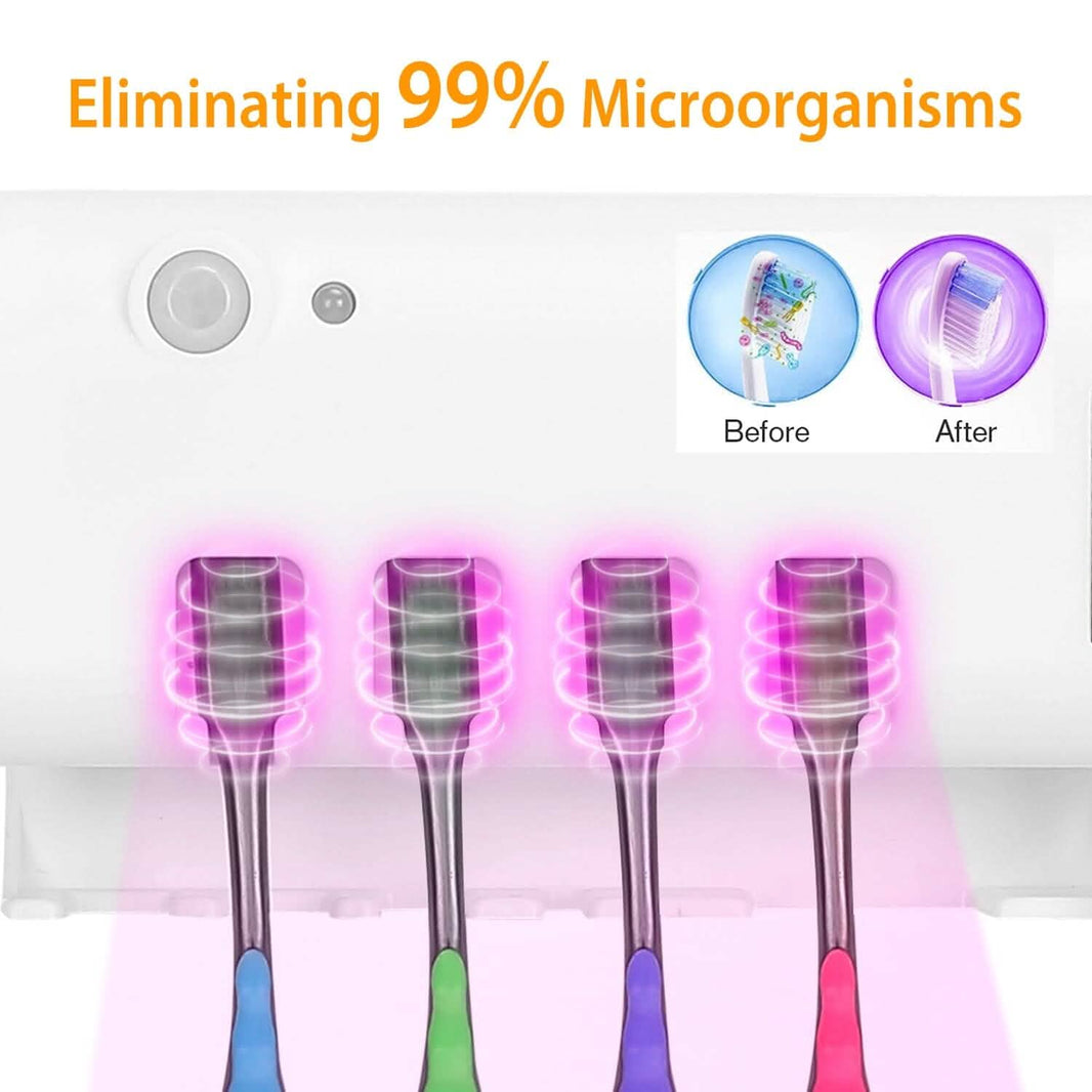 Wall Mounted Toothbrush Sanitizer Holder IR Induction UV Sanitization Rack-Wall Mounted Toothbrush Sanitizer Holder IR Induction UV Sanitization Rack