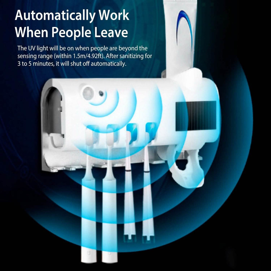 Wall Mounted Toothbrush Sanitizer Holder IR Induction UV Sanitization Rack-Wall Mounted Toothbrush Sanitizer Holder IR Induction UV Sanitization Rack
