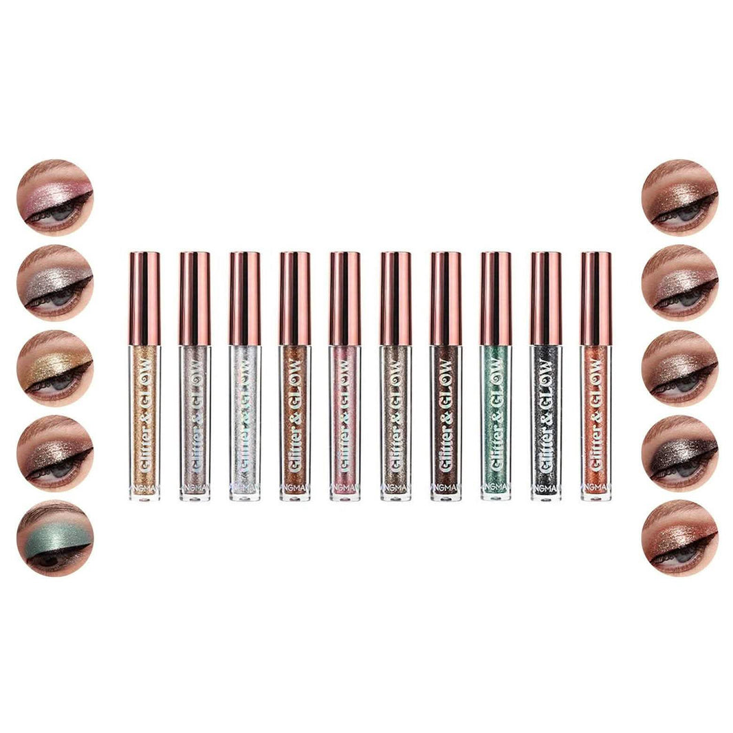Waterproof Liquid Eyeshadow Set and Metallic Glitter-Waterproof Liquid Eyeshadow Set and Metallic Glitter