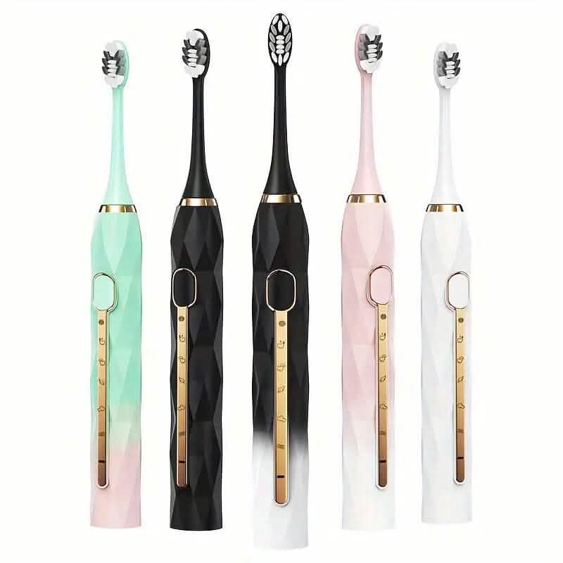 Waterproof USB Rechargeable Electric Toothbrush with 10 Replaceable Toothbrush Heads, Charger and Case-Waterproof USB Rechargeable Electric Toothbrush with 10 Replaceable Toothbrush Heads, Charger and Case
