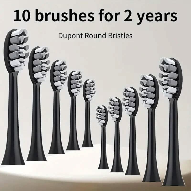 Waterproof USB Rechargeable Electric Toothbrush with 10 Replaceable Toothbrush Heads, Charger and Case-Waterproof USB Rechargeable Electric Toothbrush with 10 Replaceable Toothbrush Heads, Charger and Case
