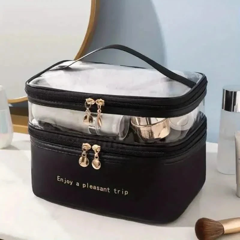 Women's Double Layer Makeup Bag-Women's Double Layer Makeup Bag