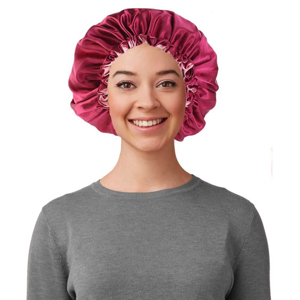Women's Double Layer Reversible Silky Satin Headscarf Sleeping Bonnet Hat Headband-Women's Double Layer Reversible Silky Satin Headscarf Sleeping Bonnet Hat Headband