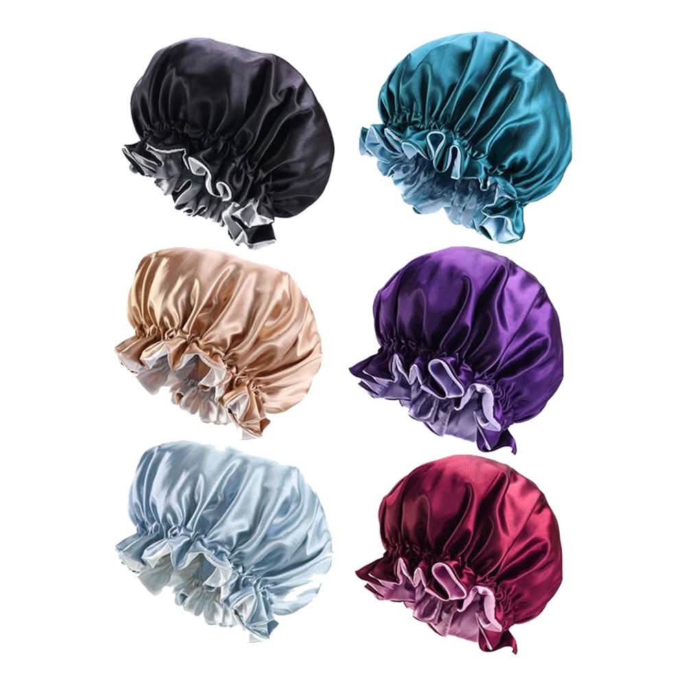 Women's Double Layer Reversible Silky Satin Headscarf Sleeping Bonnet Hat Headband-Women's Double Layer Reversible Silky Satin Headscarf Sleeping Bonnet Hat Headband