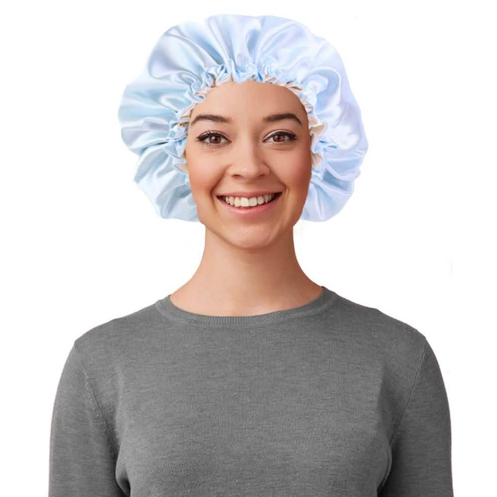 Women's Double Layer Reversible Silky Satin Headscarf Sleeping Bonnet Hat Headband-Women's Double Layer Reversible Silky Satin Headscarf Sleeping Bonnet Hat Headband