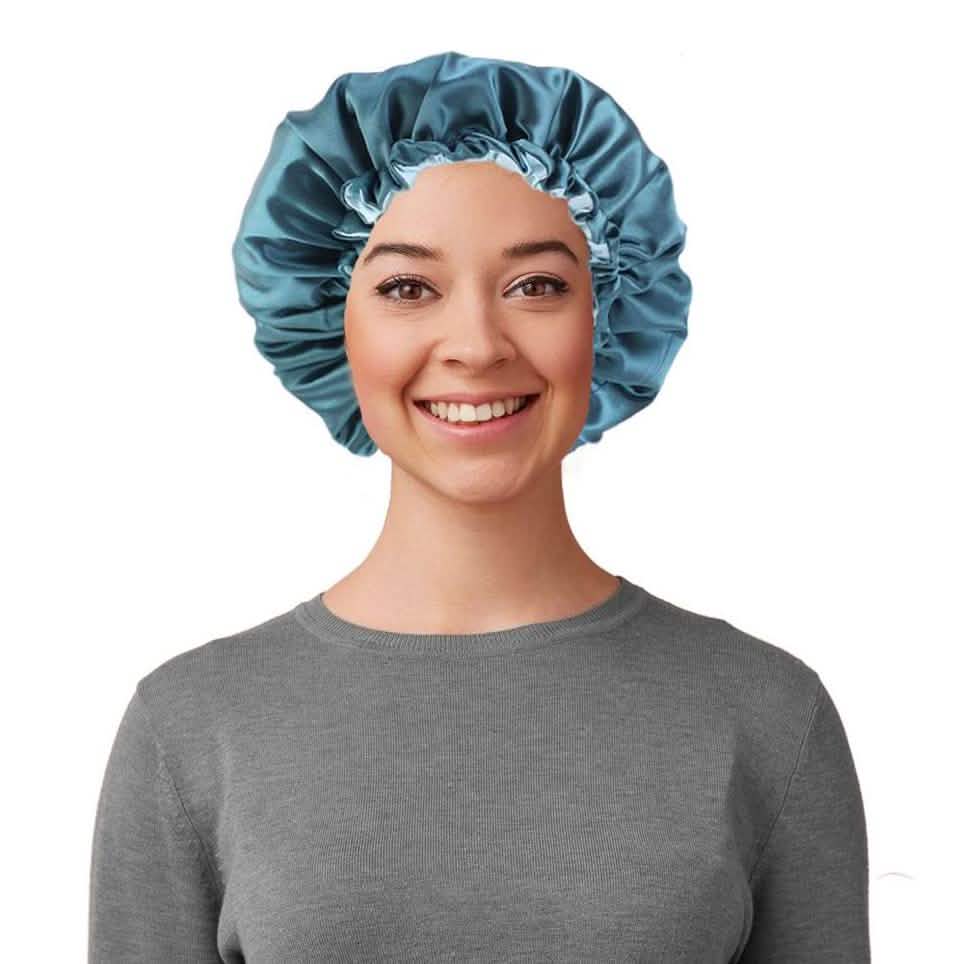 Women's Double Layer Reversible Silky Satin Headscarf Sleeping Bonnet Hat Headband-Women's Double Layer Reversible Silky Satin Headscarf Sleeping Bonnet Hat Headband