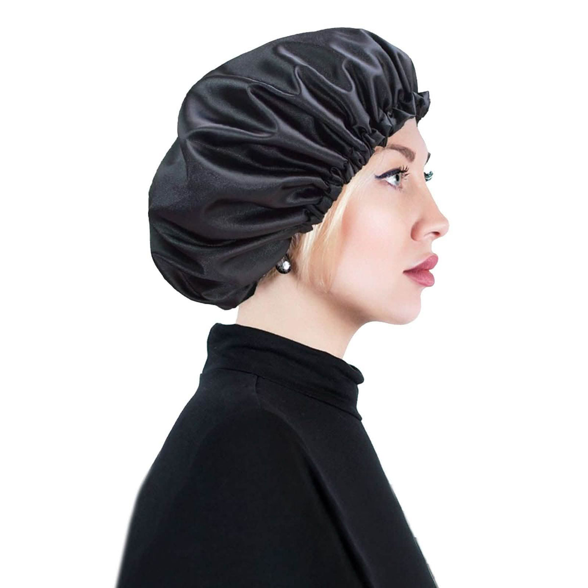 Women's Double Layer Reversible Silky Satin Headscarf Sleeping Bonnet Hat Headband-Women's Double Layer Reversible Silky Satin Headscarf Sleeping Bonnet Hat Headband