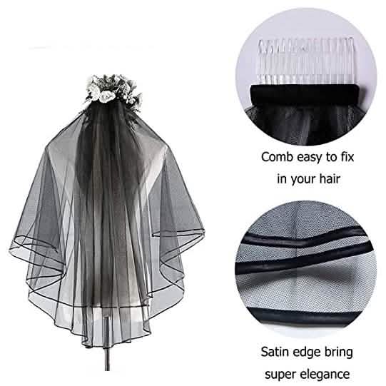 Women's Simple Bridal Veil with Comb-Women's Simple Bridal Veil with Comb