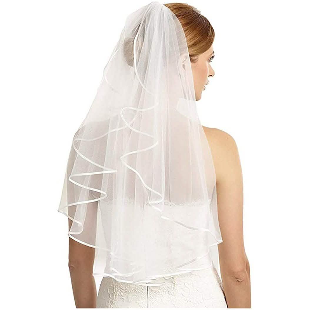Women's Simple Bridal Veil with Comb-Women's Simple Bridal Veil with Comb