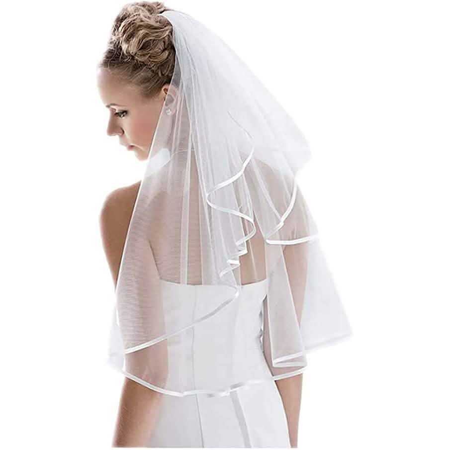 Women's Simple Bridal Veil with Comb-Women's Simple Bridal Veil with Comb