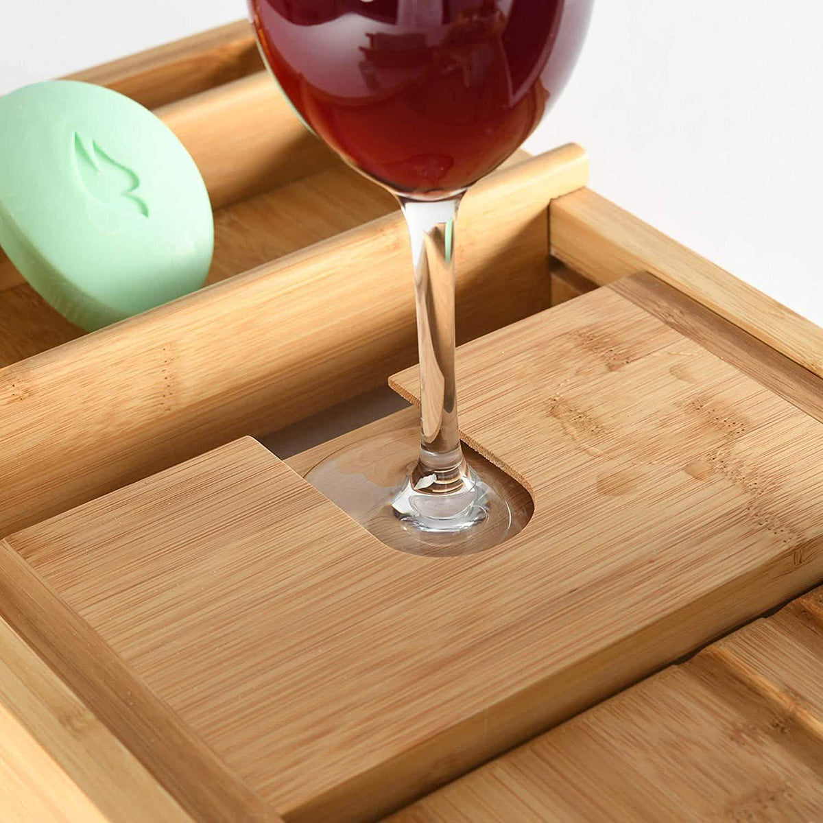 Wooden Bathtub Tray with Wine Glass Slot Phone Tray Book Holder-Wooden Bathtub Tray with Wine Glass Slot Phone Tray Book Holder