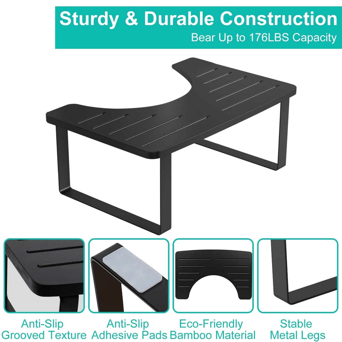 Wooden Metal Stool Height Bathroom Toilet Stool-Wooden Metal Stool Height Bathroom Toilet Stool