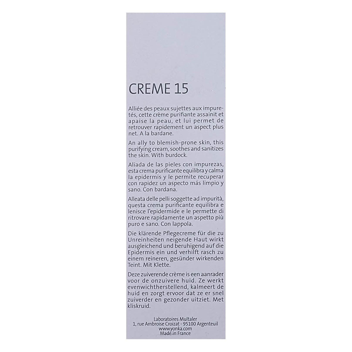 Yon-Ka Creme 15 Purifying & Soothing-Yon-Ka Creme 15 Purifying & Soothing